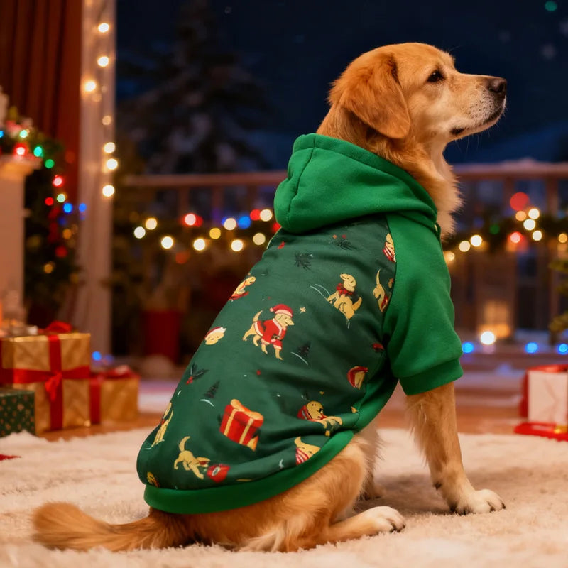 Christmas Dog Hoodie – Festive Holiday Jumper for Dogs | S–XXL