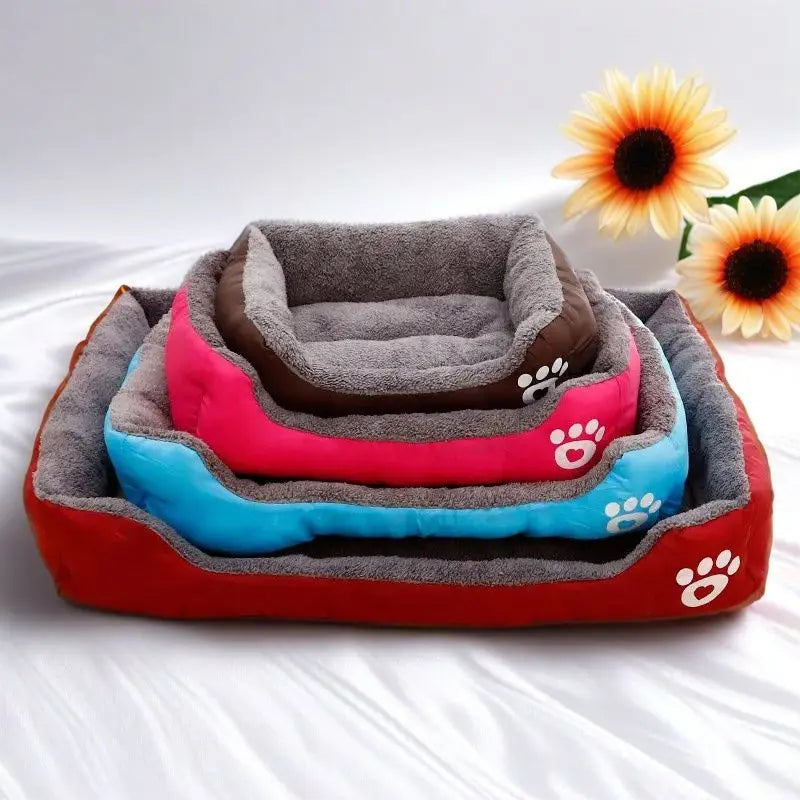 Corduroy Animal Print Pet Mat – Soft Breathable Dog & Cat Cushion | 5 Sizes