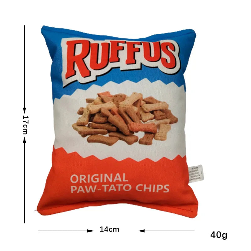 Crisp-Shaped Squeaky Dog Chew Toy – Interactive Teeth Cleaner