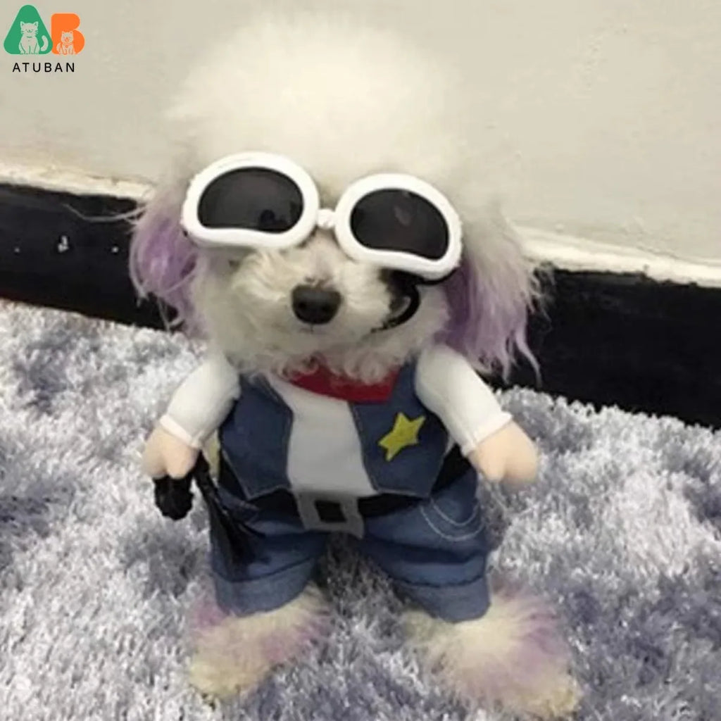 West Cowboy Pet Costume with Hat – Funny Outfit for Cats & Small Dogs