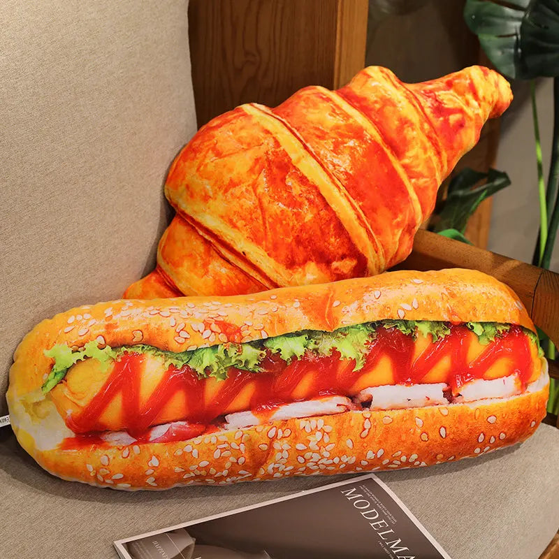 Bread Plush Toy – Baguette, Croissant, Hotdog & More