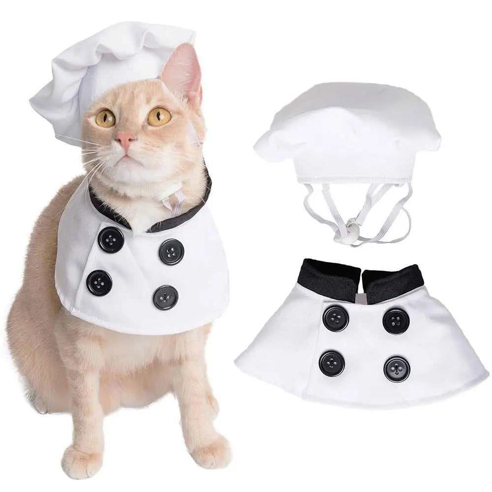 Dog Chef Hat & Scarf Costume Set – Festive Fancy Dress