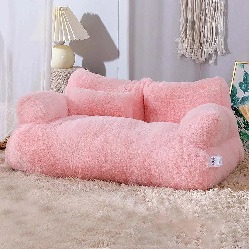 Luxury Plush Cat & Dog Sofa Bed – Winter Warm Pet Nest