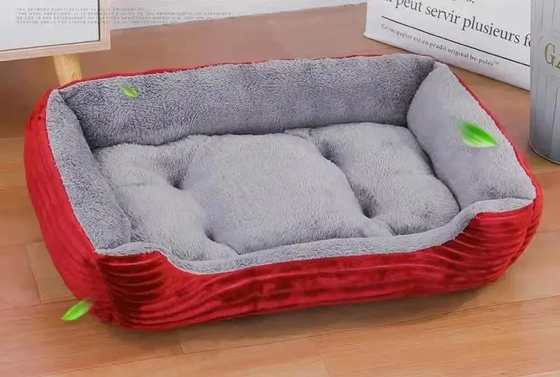 Corduroy Animal Print Pet Mat – Soft Breathable Dog & Cat Cushion | 5 Sizes