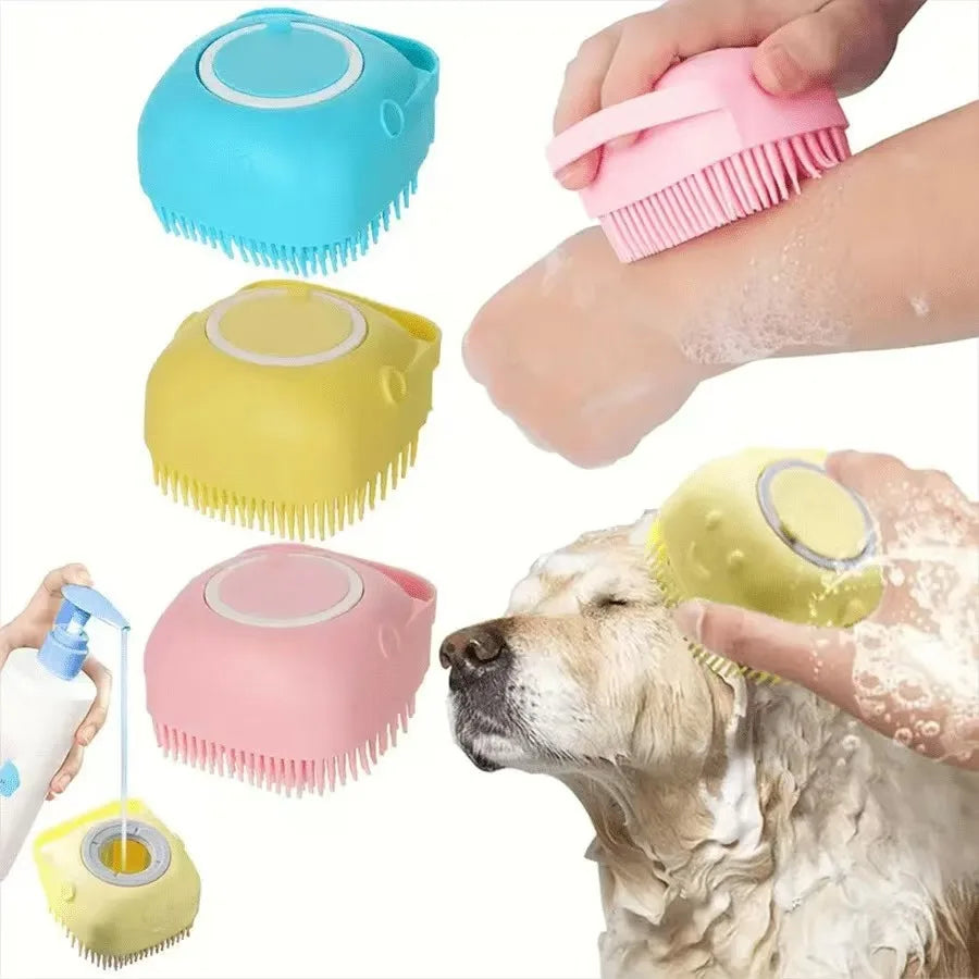 Silicone Pet Shampoo Brush & Massage Comb