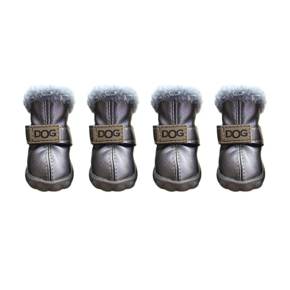 Luxury Ugg Style Soft Plush Winter Dog Snow Boots – Waterproof Non-Slip (Set of 4)