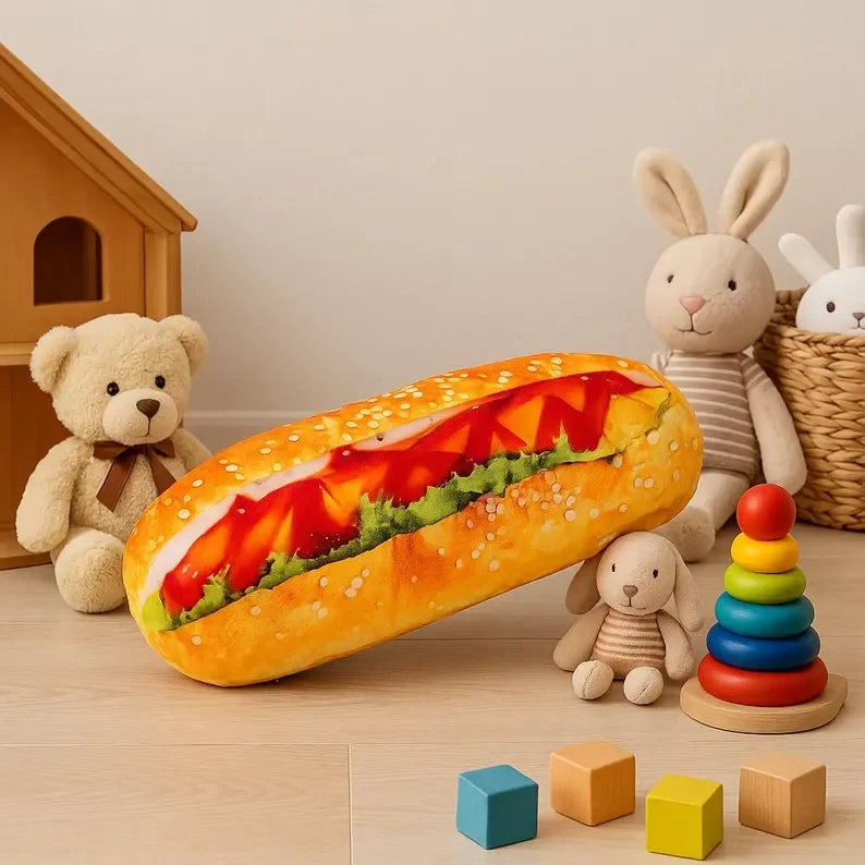 Bread Plush Toy – Baguette, Croissant, Hotdog & More