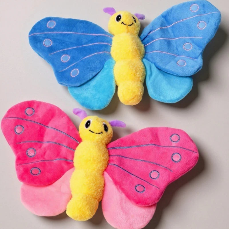 Squeaky Plush Butterfly Dog Chew Toy – Dental Cleaning Toy