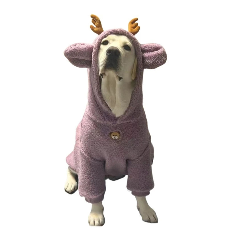Large Dog Winter Hoodie – Warm Fleece Coat for Large Breeds