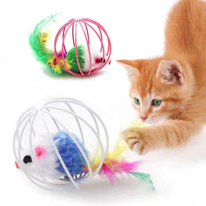Mouse in Cage Interactive Chase Cat Toy