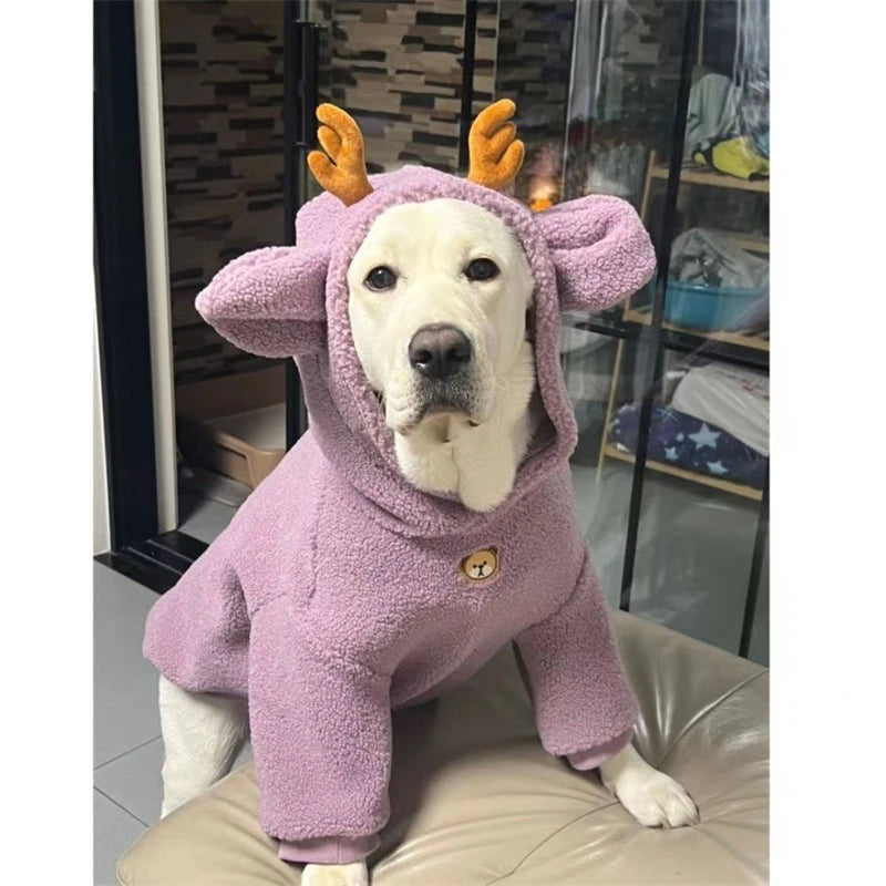 Large Dog Winter Hoodie – Warm Fleece Coat for Large Breeds