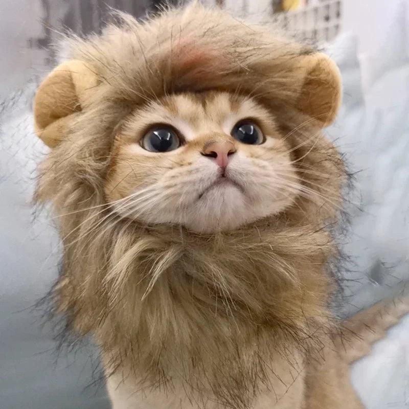 Lion Mane Headgear Pet Costume – Adjustable Funny Dress-Up Accessory