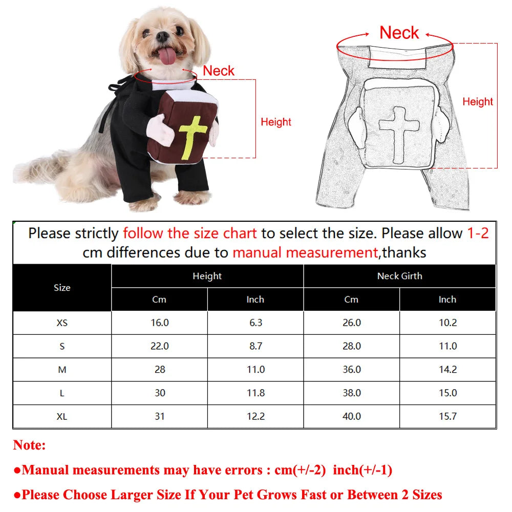 Funny Pastor Pet Costume – With Bible & Cross Accessories