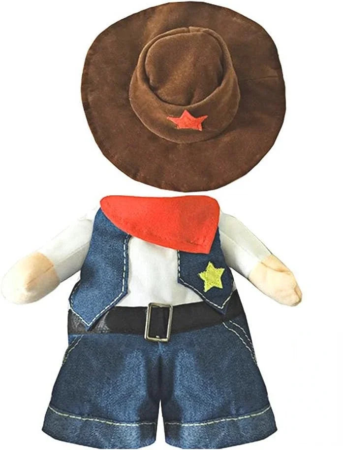 West Cowboy Pet Costume with Hat – Funny Outfit for Cats & Small Dogs