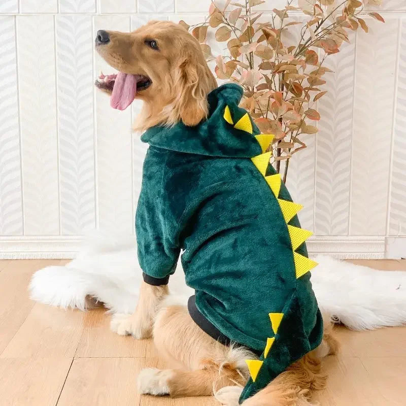 Winter Fleece Dog Pyjama Hoodie – For Golden Retrievers & Large Dogs