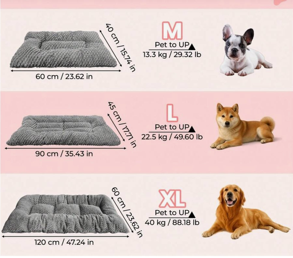POOCH COMFORT - Grey Large Soft & Warm Pet Bed Mat (Voted No.1 for Pet comfort)