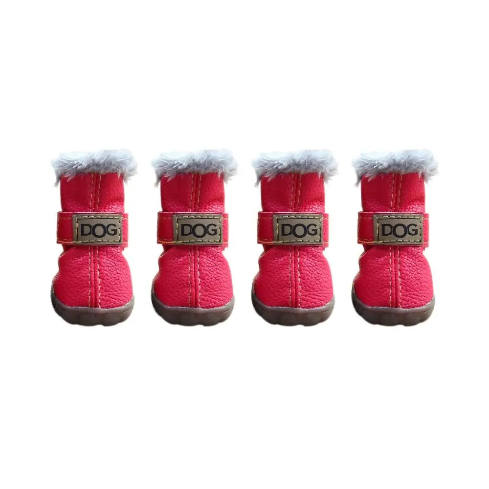 Luxury Ugg Style Soft Plush Winter Dog Snow Boots – Waterproof Non-Slip (Set of 4)