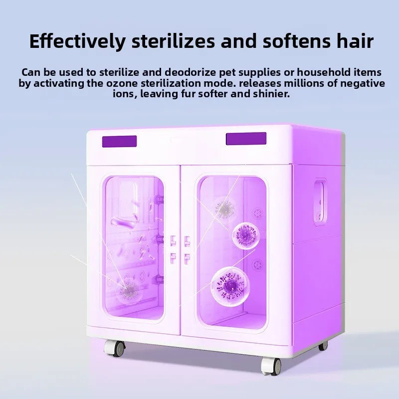 Pet Smart Drying Cabinet for Dogs Cats for Pet Grooming Salon Commercial Foldable Dryer with UV Sterilization Negative Ion