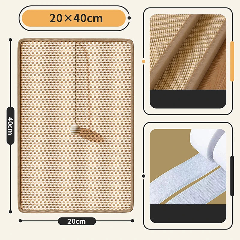 Natural Sisal Cat Scratch Pad – Wall Mountable Claw Grinding Board
