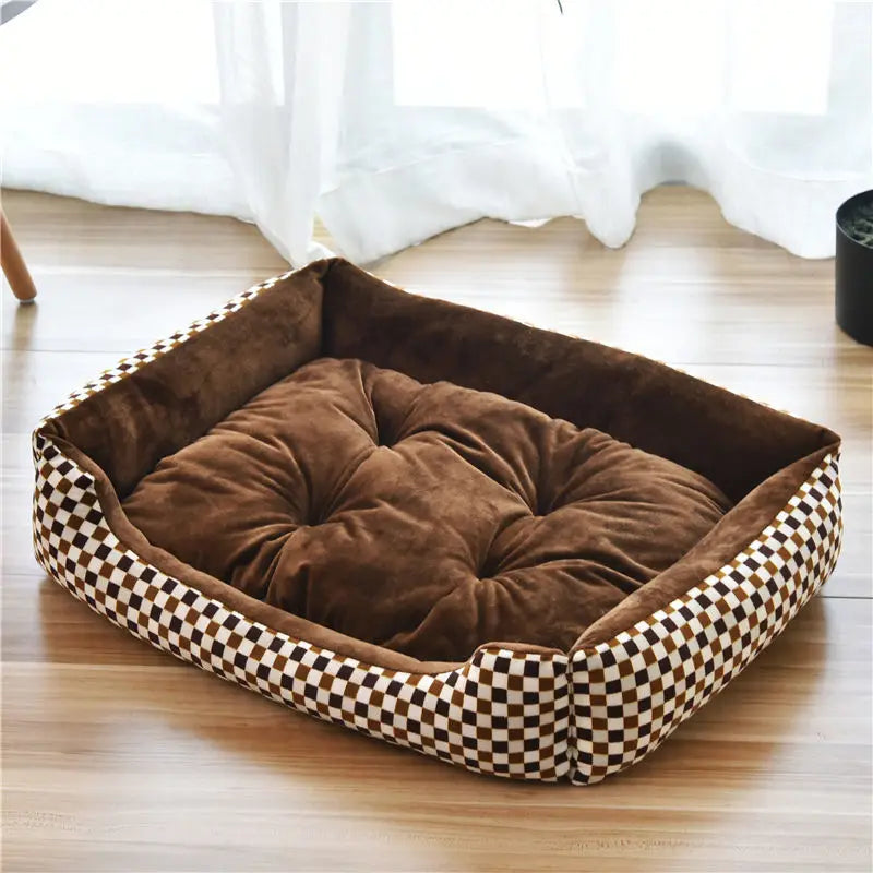 Corduroy Animal Print Pet Mat – Soft Breathable Dog & Cat Cushion | 5 Sizes