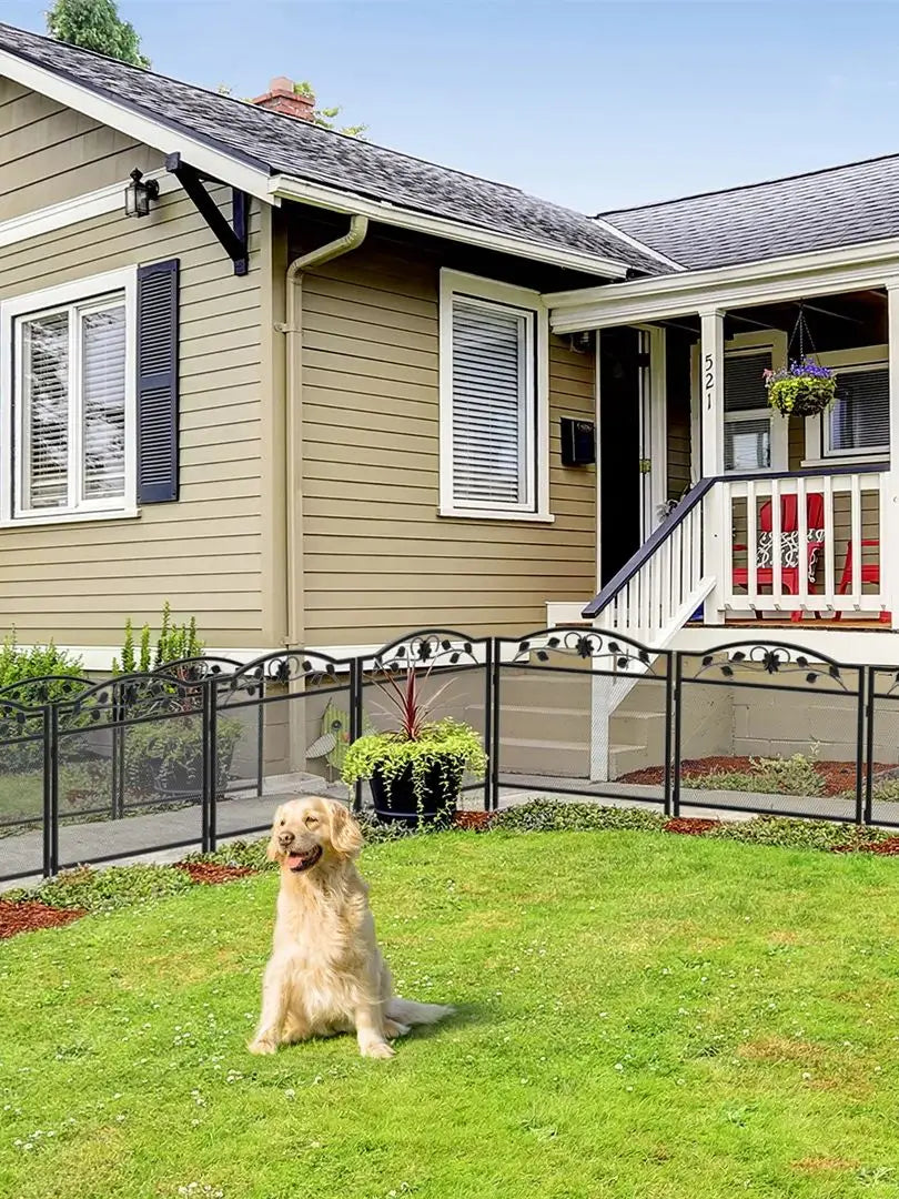 5-Panel Black Metal Pet Playpen & Garden Fence (Pet Containment) UKLocal