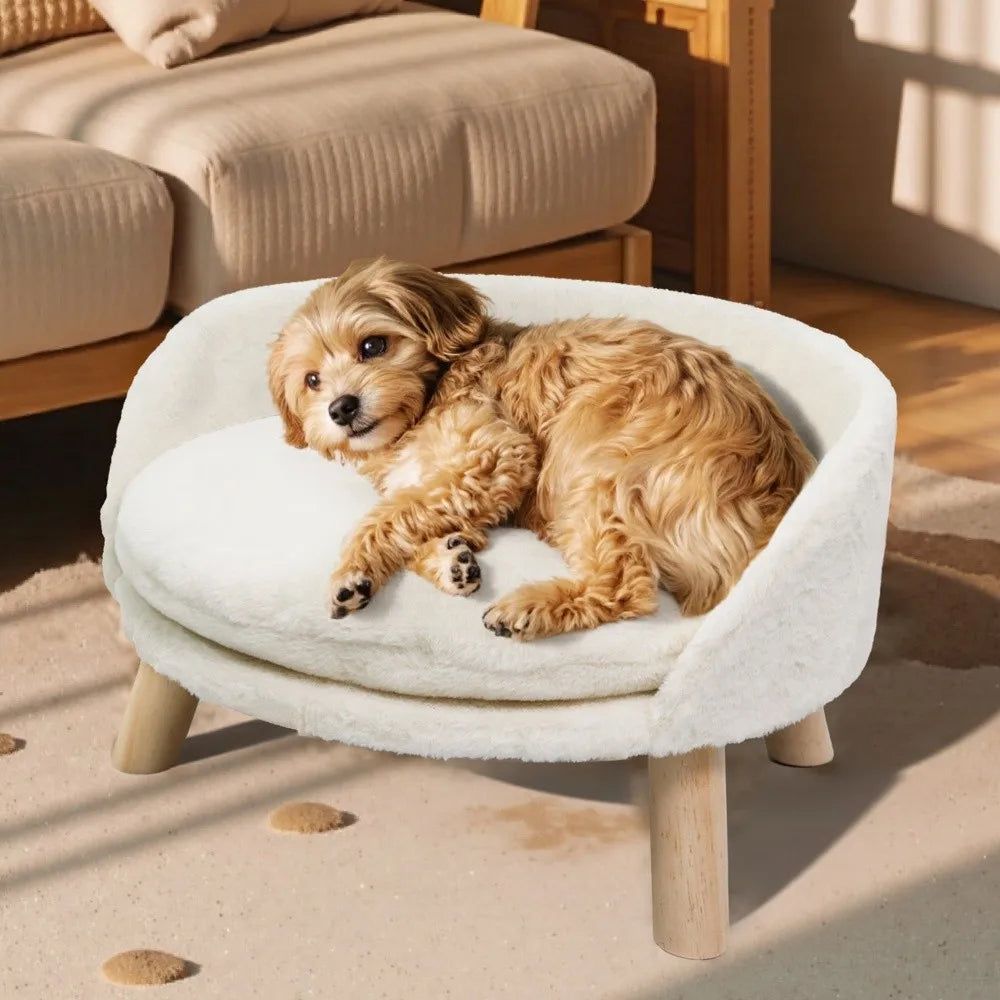 Luxury Elevated Dog & Cat Sofa Bed with Cushion