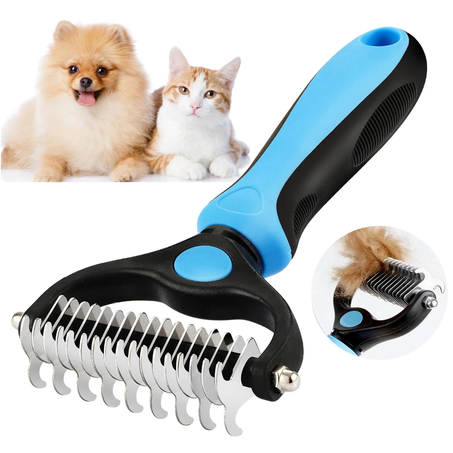 Professional Pet Deshedding Brush & Knot Cutter