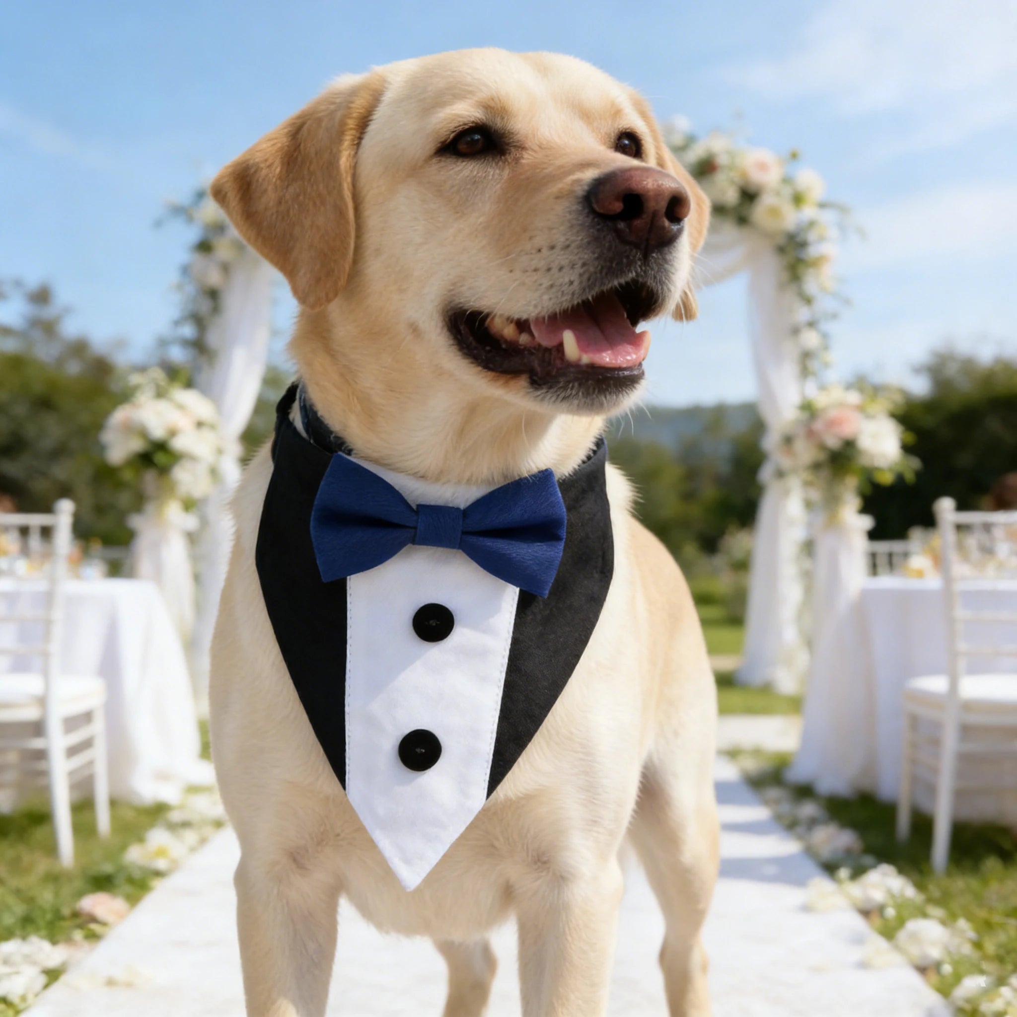 Sucado Pet Wedding Suit Bib & Bow Tie Collar – Party Costume
