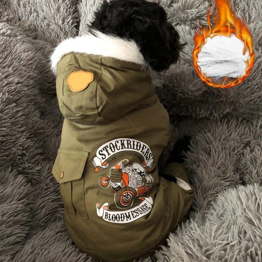 StockRiders Hooded Dog Jumpsuit – Thickened  Coat for Small Dogs
