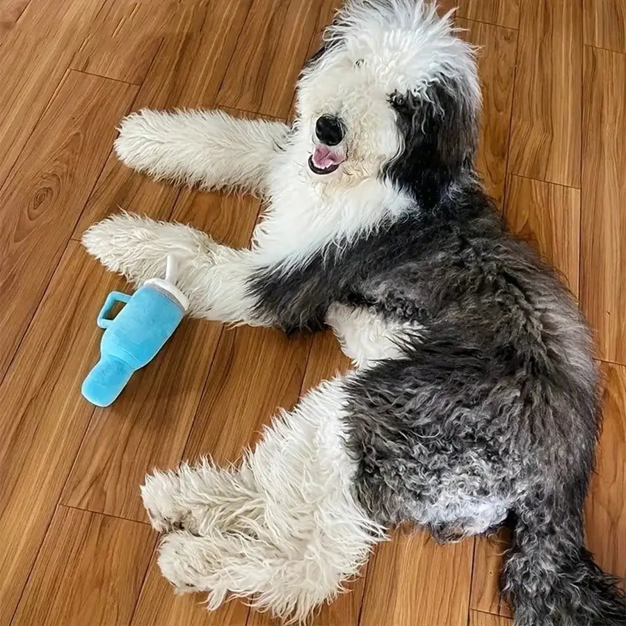 Beverage Mug Plush Dog Chew Toy – Puppy Teething Toy