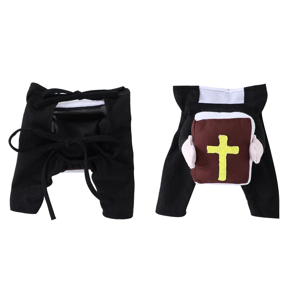 Funny Pastor Pet Costume – With Bible & Cross Accessories