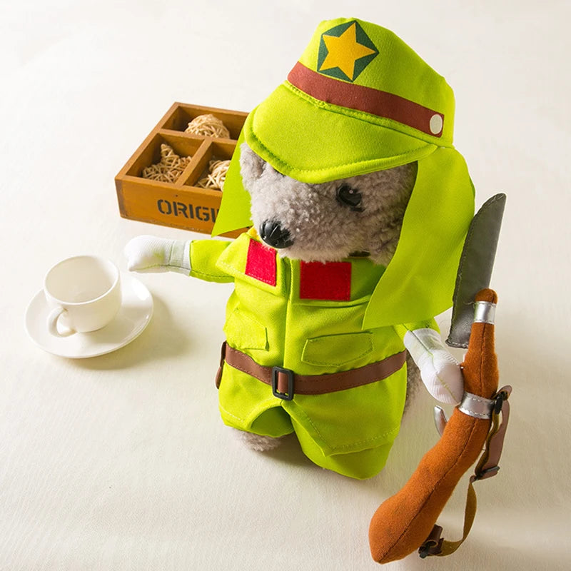 Pet Transformation Costume Set – Funny Novelty Outfit (Soldier)