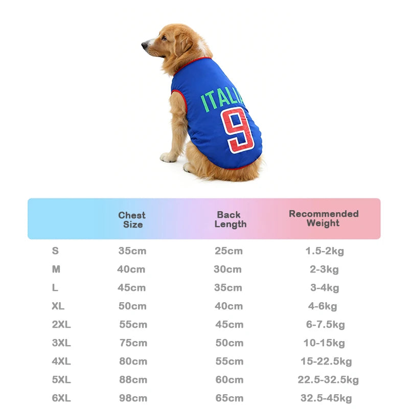 World Cup Football Jersey Pet T-Shirt – Breathable Mesh Vest (7 Country Options / All sizes)