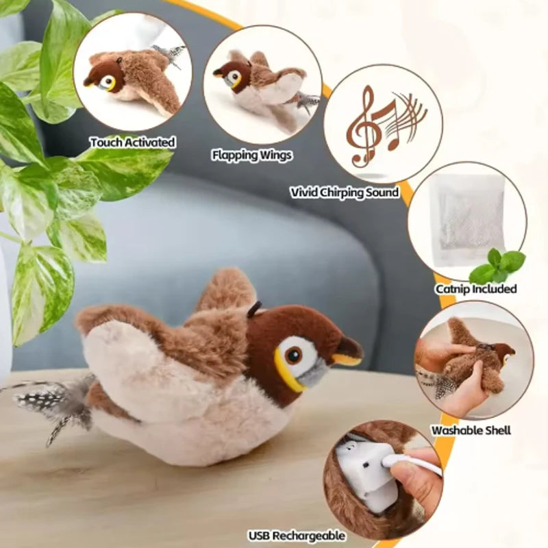 Flapping Bird Cat & Dog Toy – Touch Activated