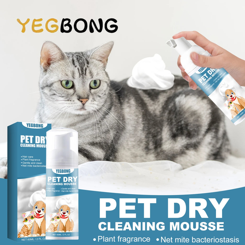 YEGBONG Dry Pet Shampoo – No-Rinse Formula for Sensitive Skin