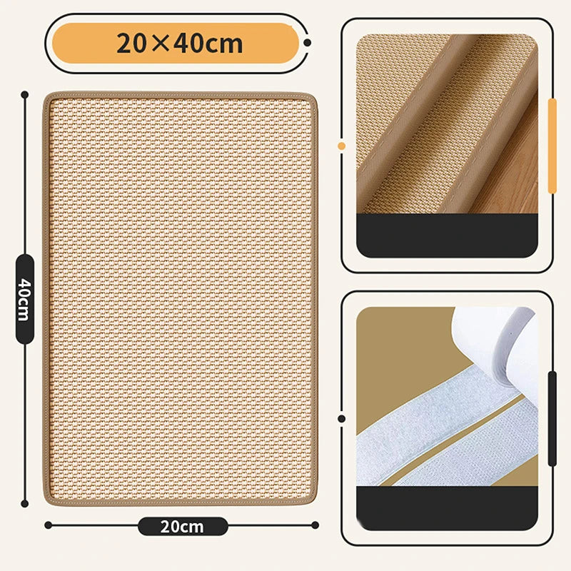 Natural Sisal Cat Scratch Pad – Wall Mountable Claw Grinding Board