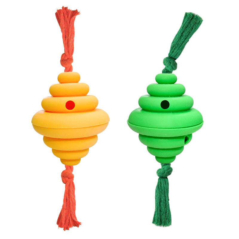 Rope Ball Treat Dispensing Dog Toy (Yellow OR Green)