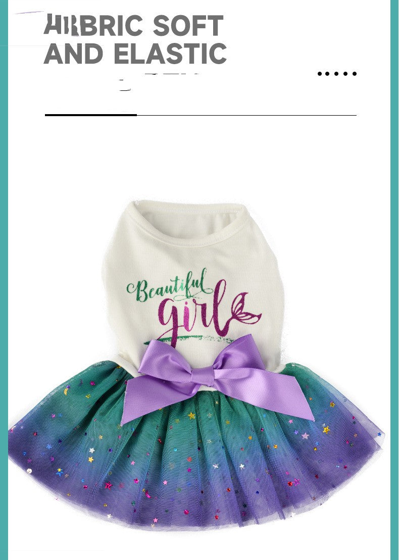 Starry Sky Gradient Jumper Skirt for Dogs