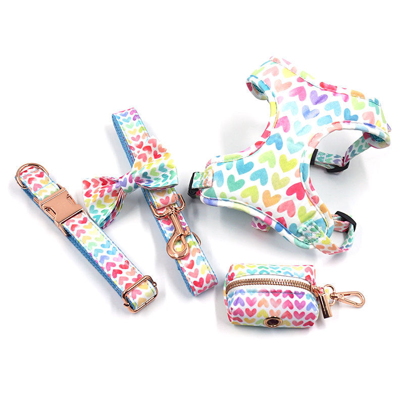 Complete Pet Walking Set - Collar, Leash, Bow, Harness & Bag