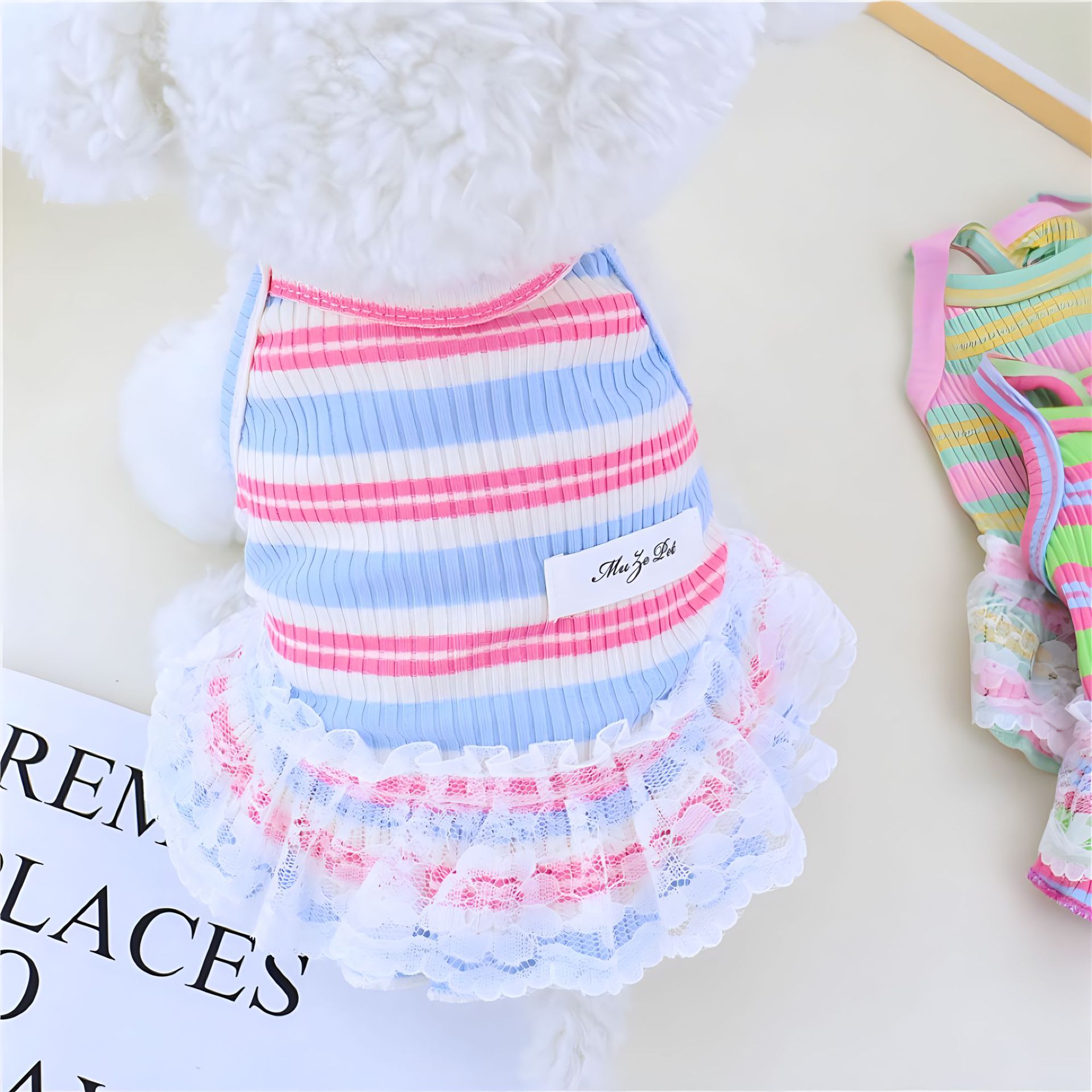 Lace Stripe Princess Dress Vest for Dogs & Cats