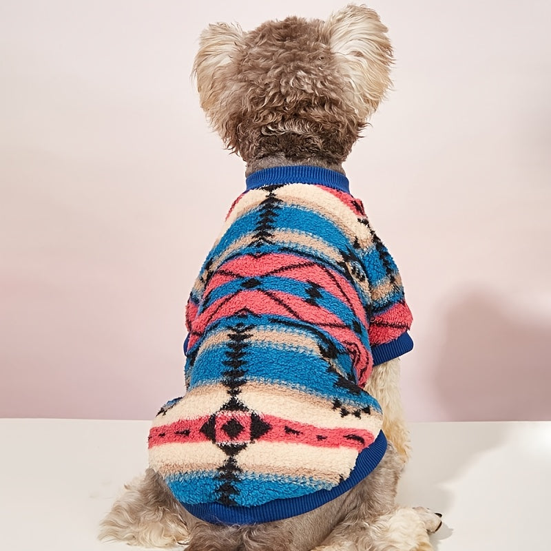 Warm Floral Print Pet Sweater For Small And Medium Dogs - Cozy And Stylish Cold Weather Dog Apparel