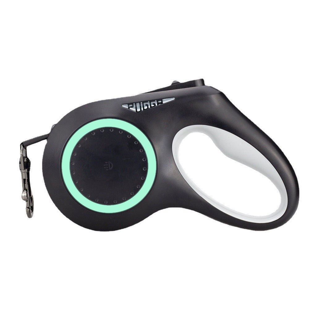 PUGGA - LED Retractable Dog Lead with Light – 5m Extending Lead with USB Charging | White & Black