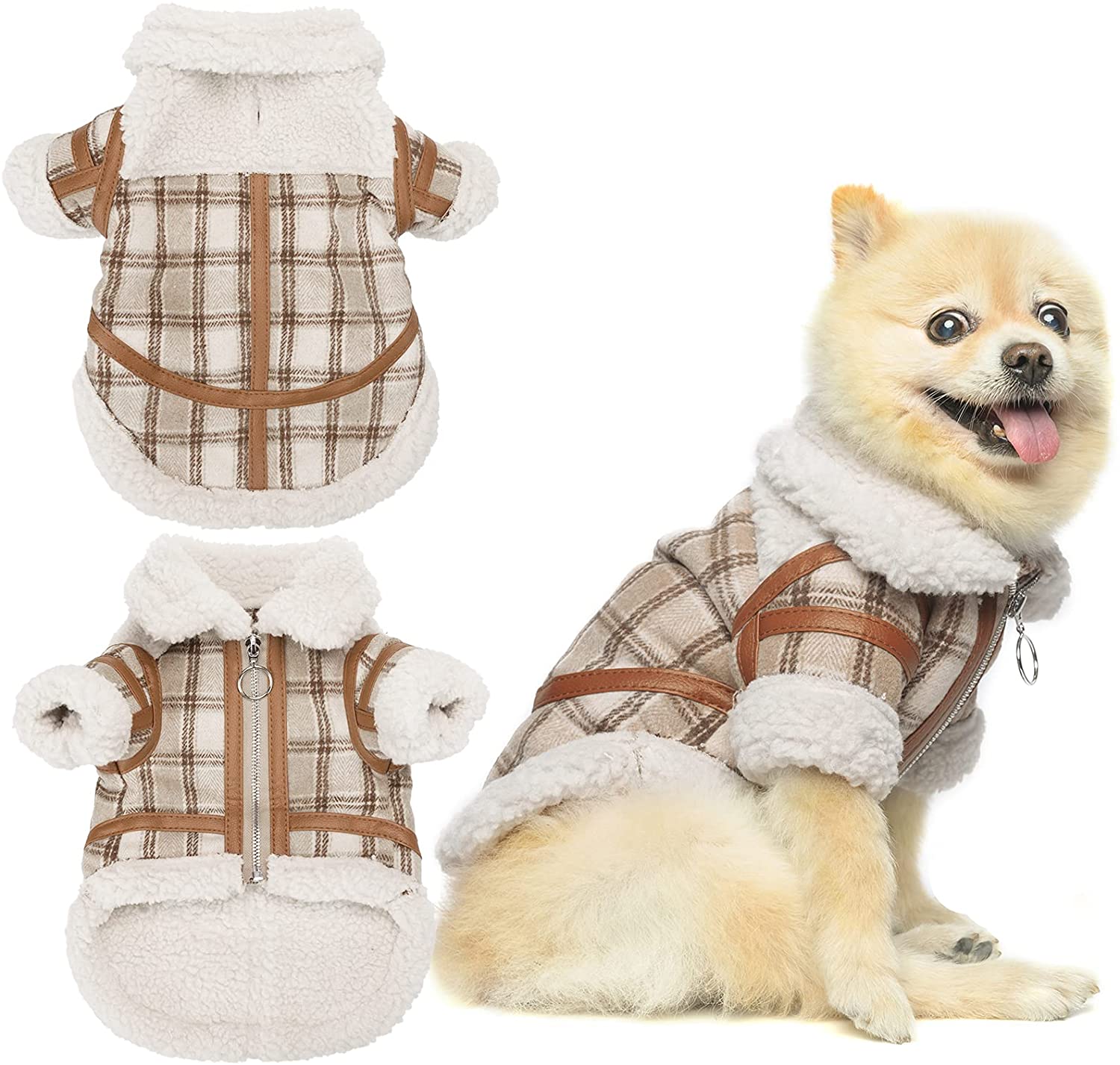 DogLuxe Plaid Lamb Velvet Jumper - Cosy Two-Legged Winter Top