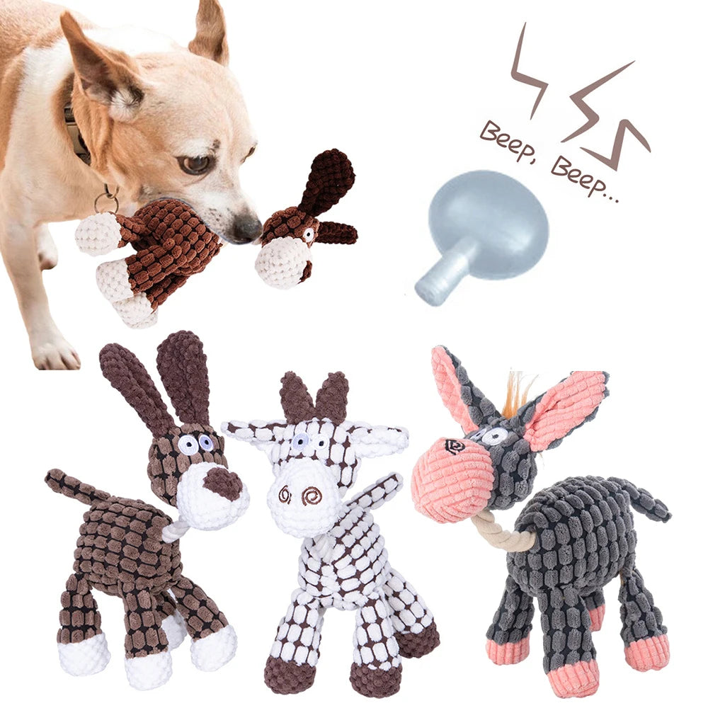 Premium Corduroy Squeaky Dog Toy - Chew, Cuddle & Play (available in 15+ Designs + Mult-Sets)