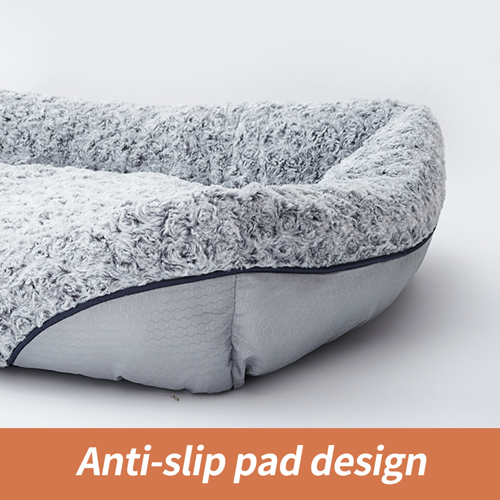 PetArt CO. - Swirl Rose Velvet Calming Dog Sofa Bed