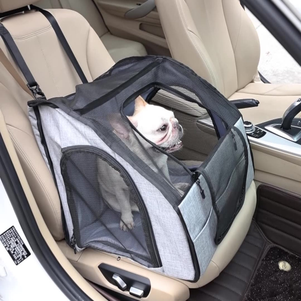 Portable Folding Dog Crate for Car Journeys - Soft Sided | Travel Cage & Nest | M & L