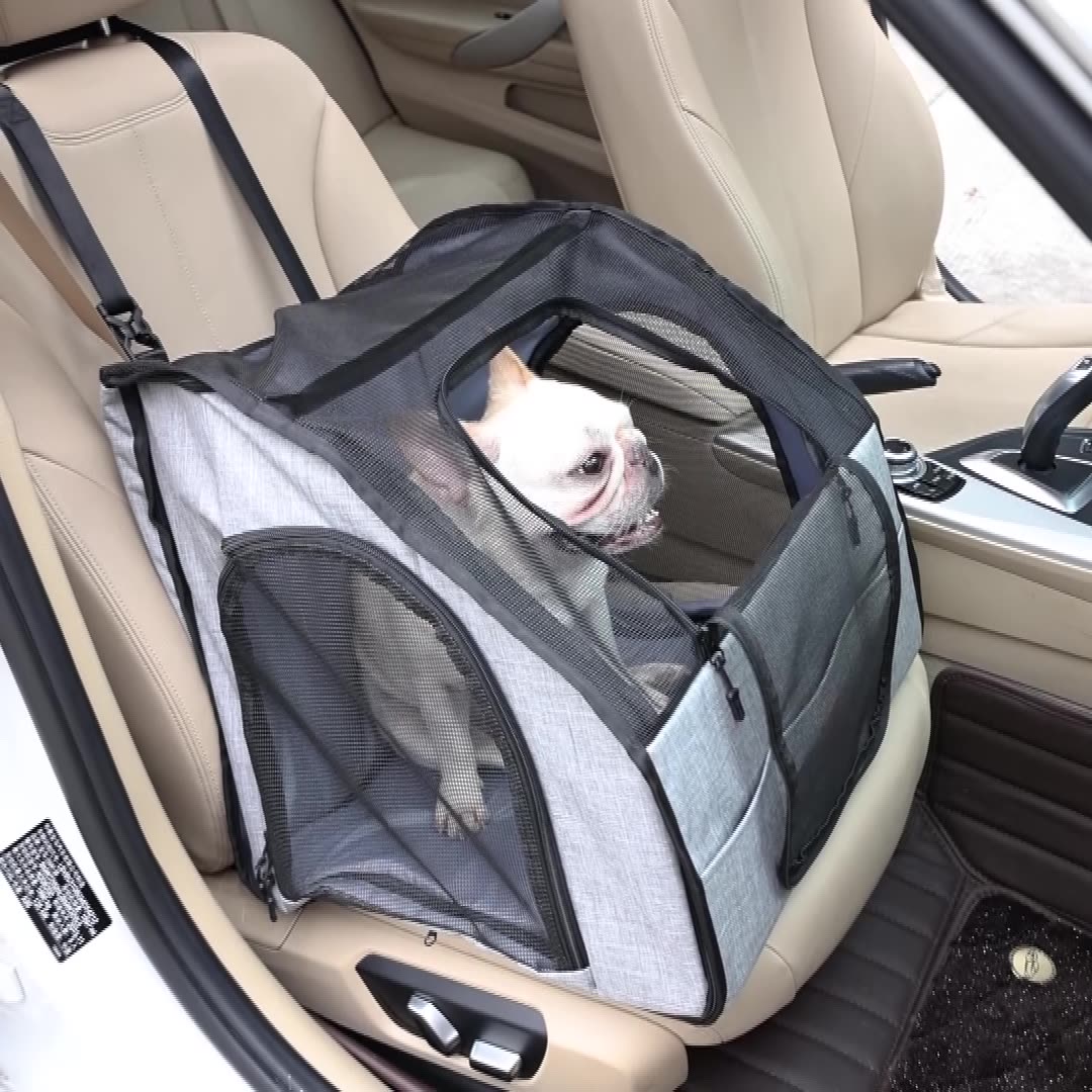 Portable Folding Dog Crate for Car Journeys - Soft Sided | Travel Cage & Nest | M & L