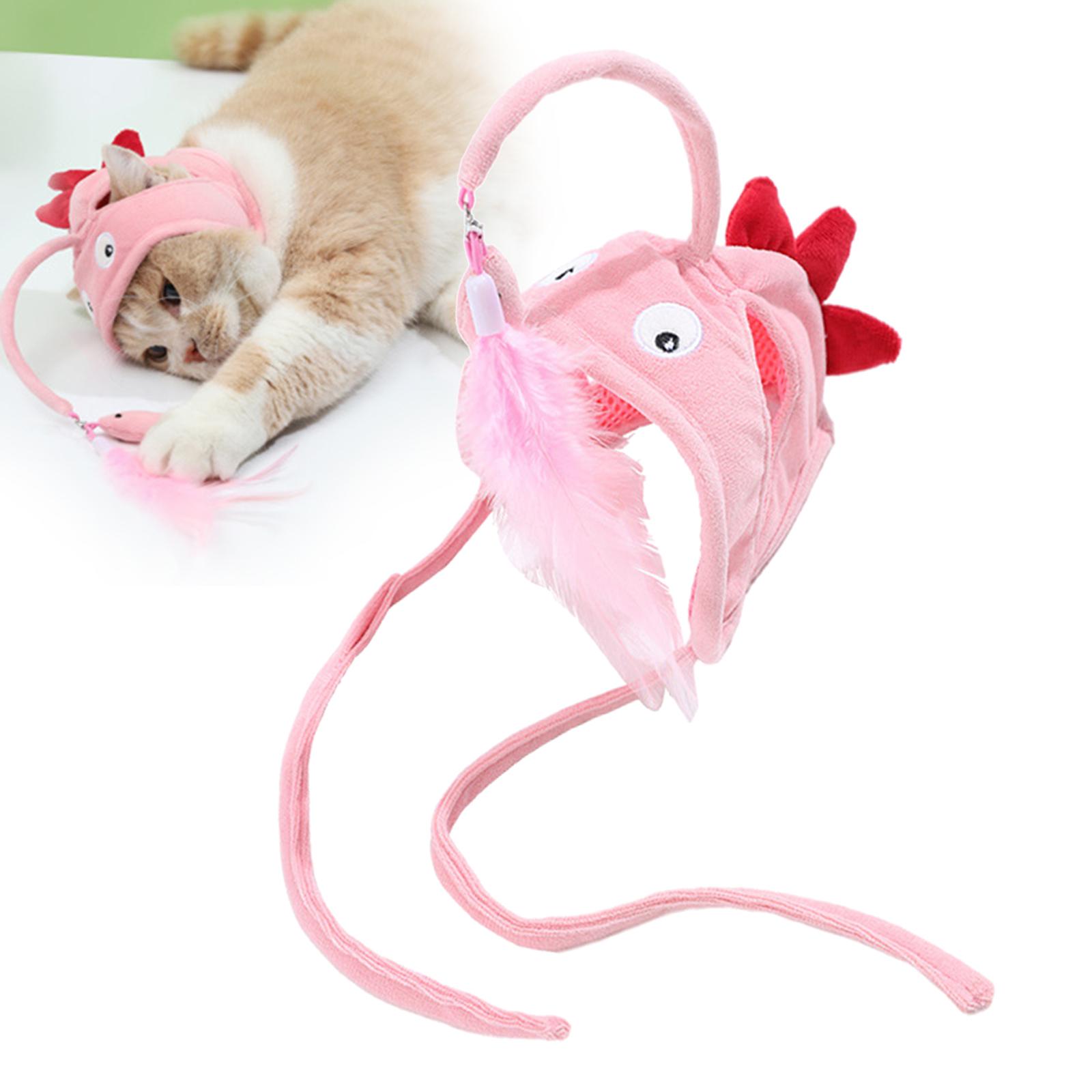 Head-Mounted Feather Cat Wand Toy - Hands-Free Interactive Play