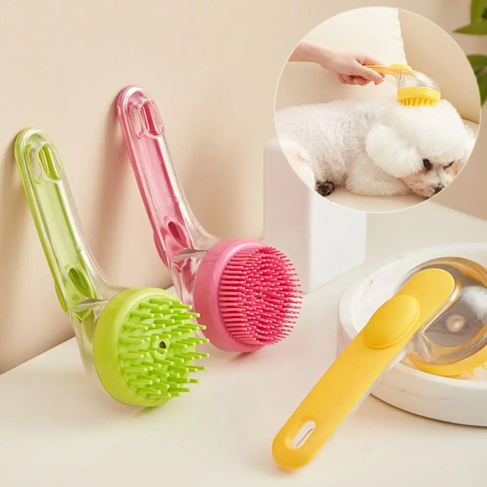 Long Handle Pet Bath Brush | Shampoo Dispenser | 4 Colours
