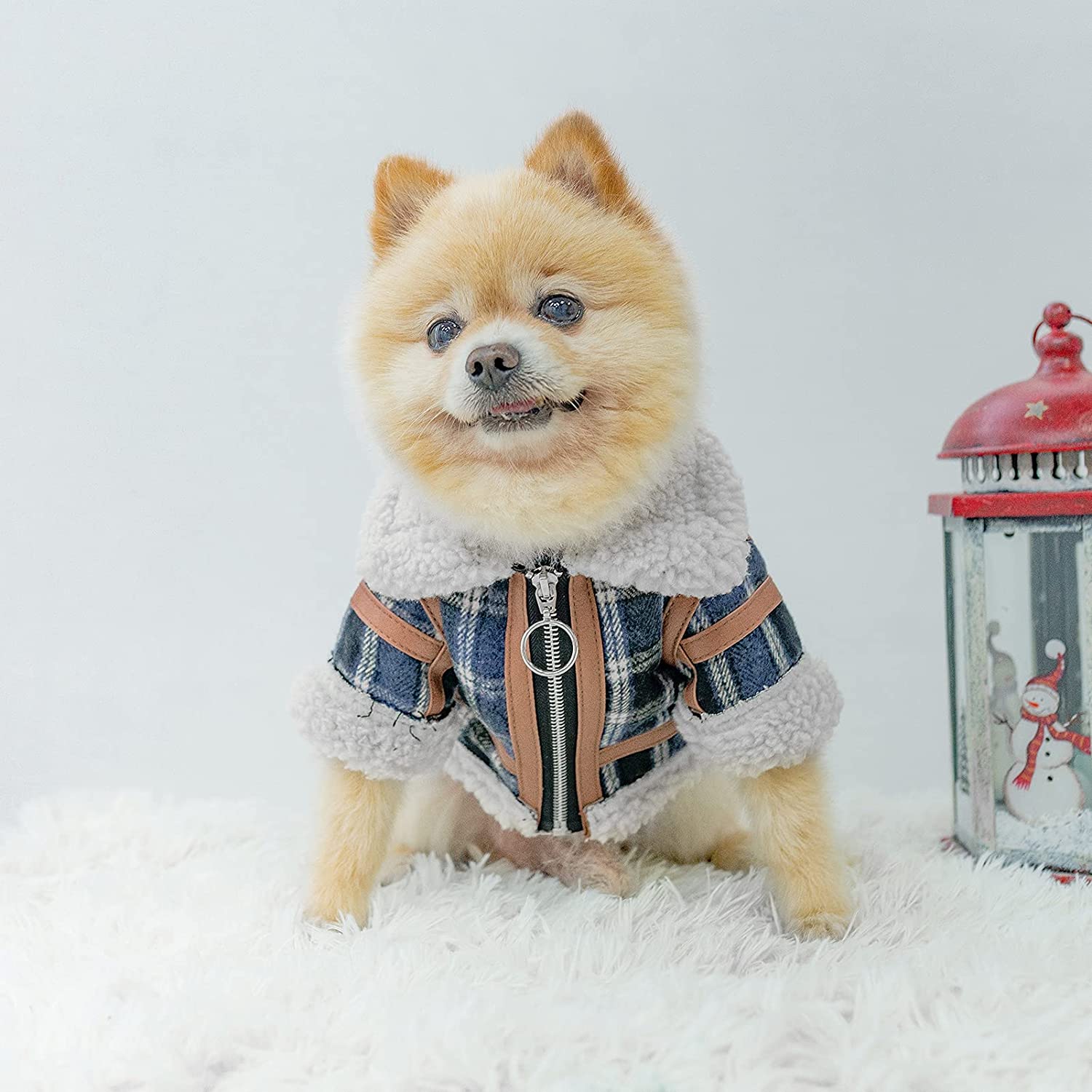 DogLuxe Plaid Lamb Velvet Jumper - Cosy Two-Legged Winter Top